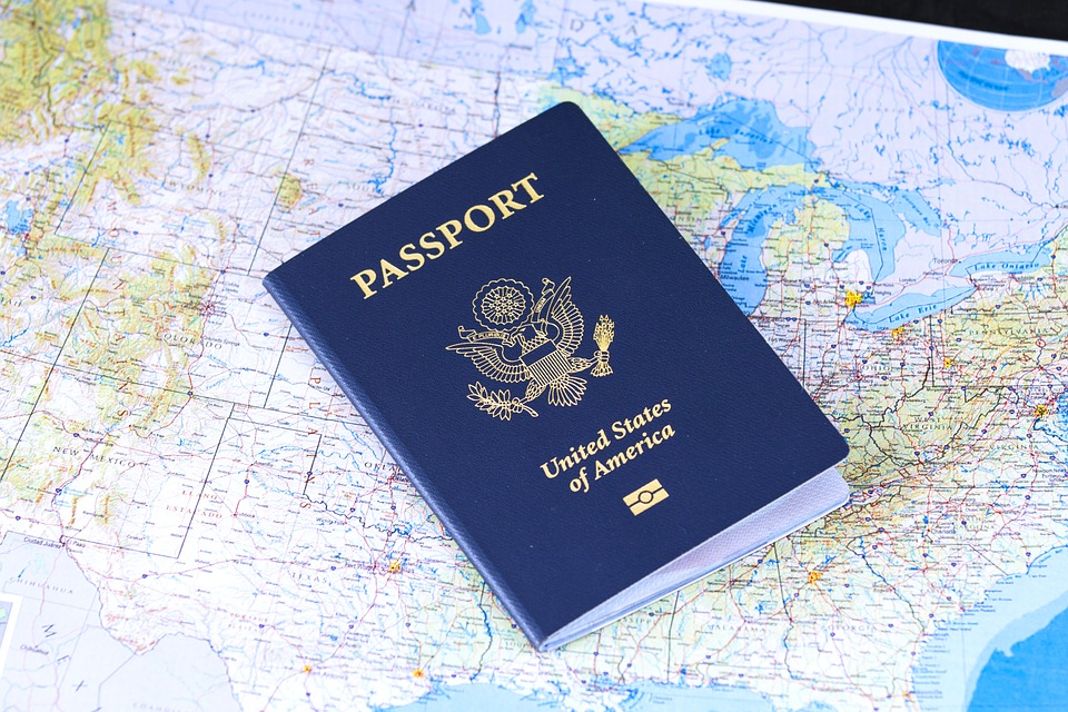 Paszport, Banderą, Podróży, Wiza, Identyfikacja, Usa