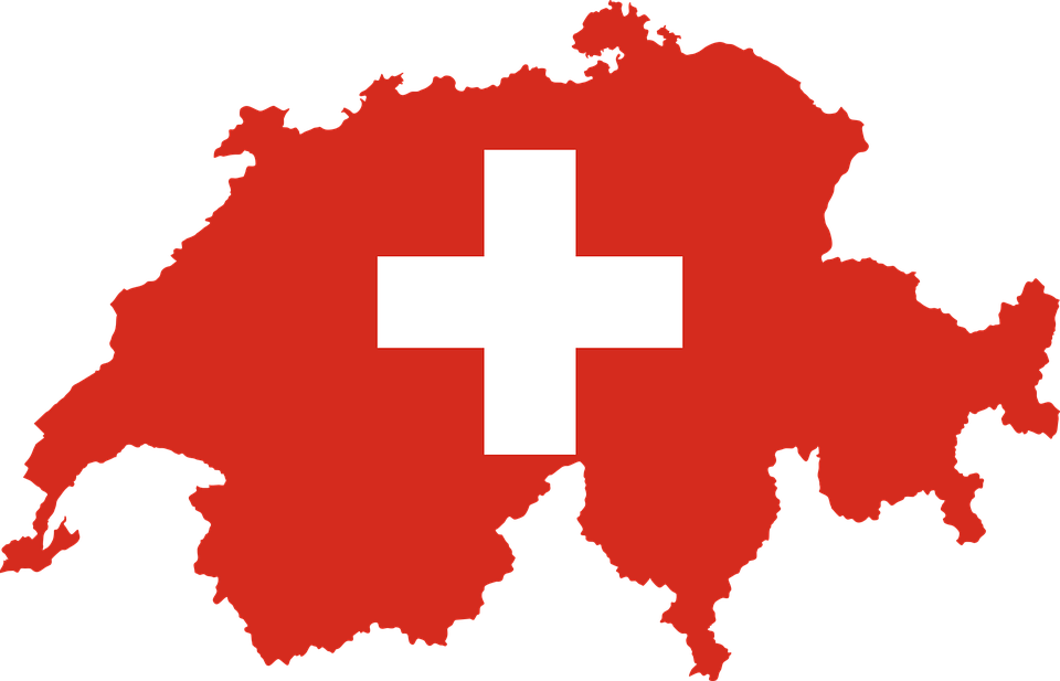 Szwajcaria, Kraju, Europa, Banderą, Granice, Mapa