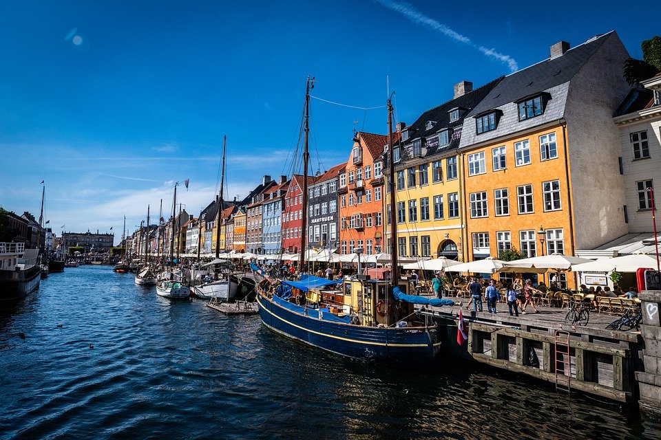 Copenhagen, Nyhavn, Kanał, Dania, Portu, Duński