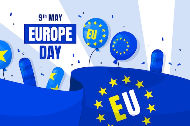Płaskie tło dzień Europy